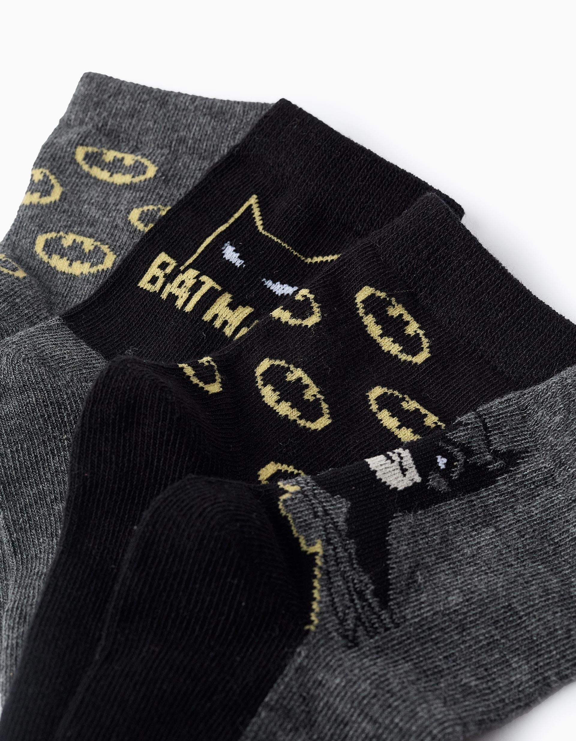 Pack of 4 Pairs of Socks for Boys 'Batman', Black/Grey