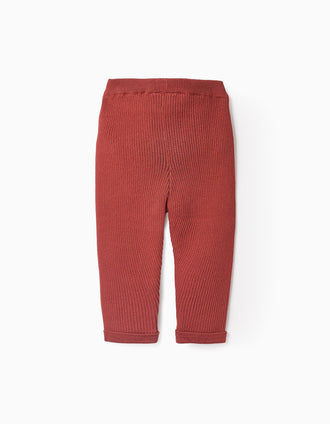 Pantalón de Punto Acanalado para Bebé Niña, Naranja