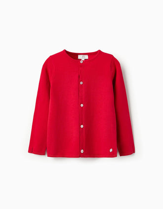 Casaco de Malha para Menina, Vermelho