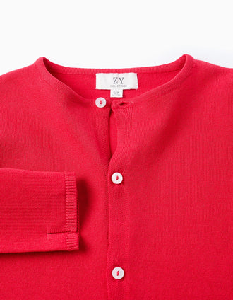 Casaco de Malha para Menina, Vermelho