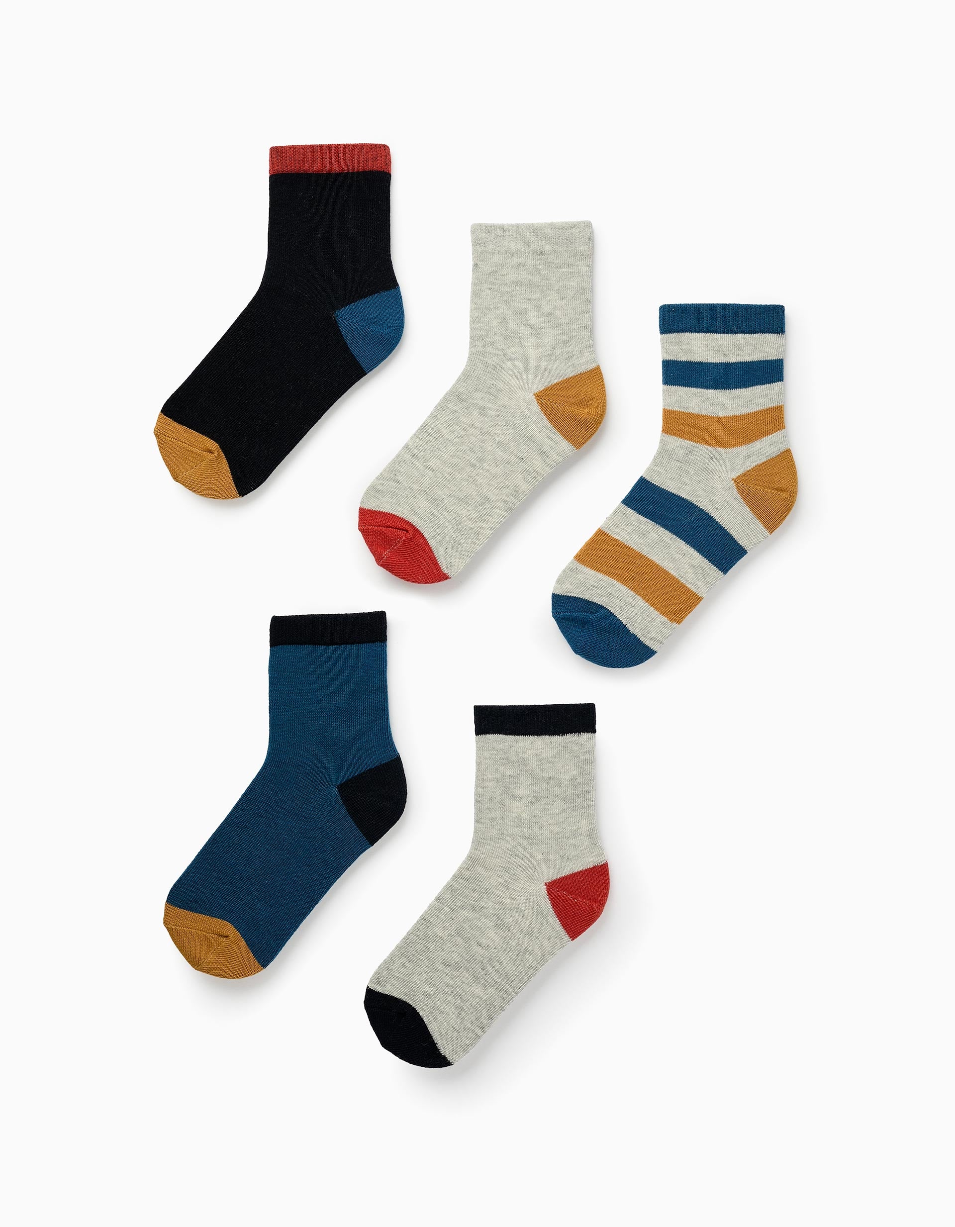 Pack of 5 Pairs of Socks for Boys, Multicolour