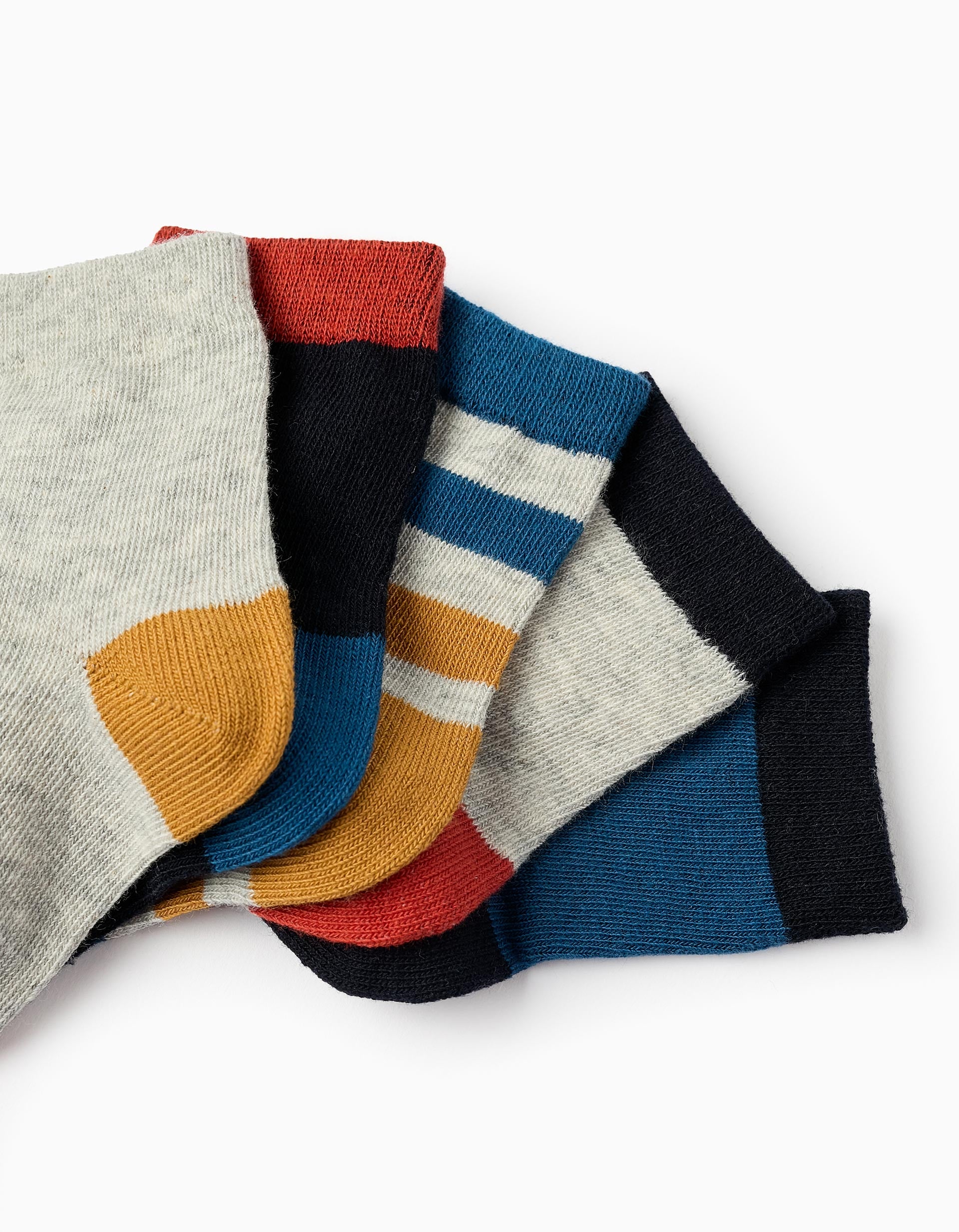 Pack of 5 Pairs of Socks for Baby Boys, multicolour.