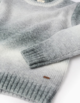 Pull en Maille Dégradé pour Garçon, Blanc/Gris