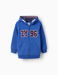 Veste Grattée avec Capuche pour Garçon 'ZY 96', Bleu