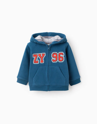 Veste Polaire avec Capuche pour Bébé Garçon 'ZY', Turquoise
