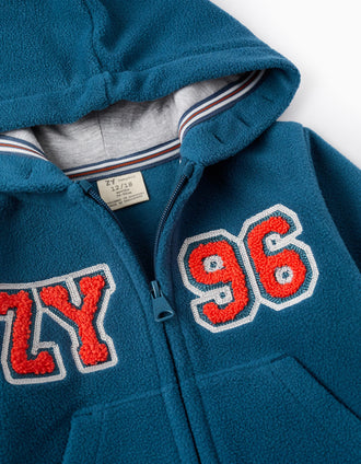 Veste Polaire avec Capuche pour Bébé Garçon 'ZY', Turquoise