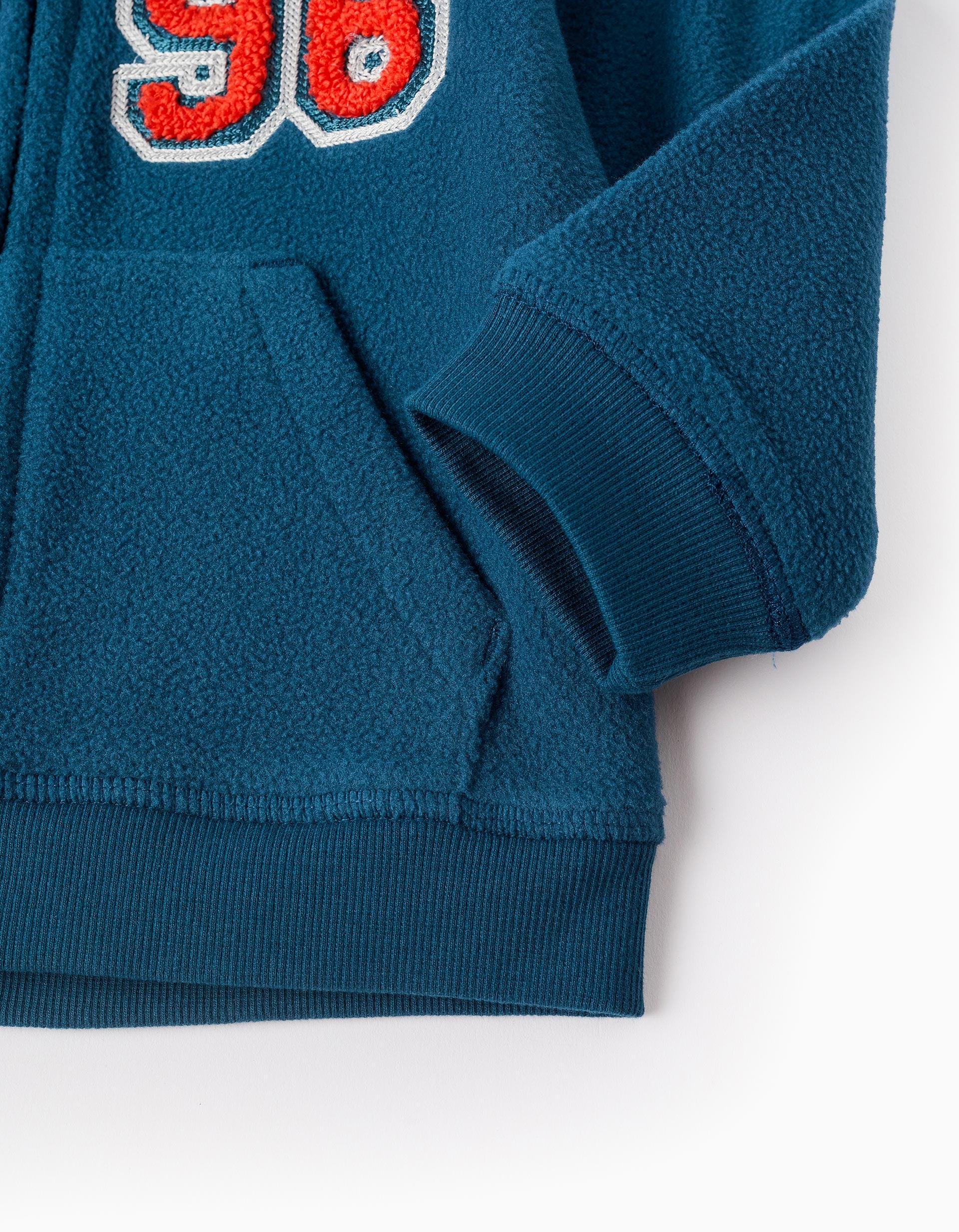 Hooded Polar Jacket for Baby Boys 'ZY', Turquoise