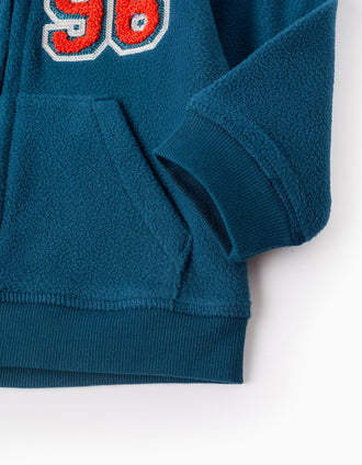 Veste Polaire avec Capuche pour Bébé Garçon 'ZY', Turquoise