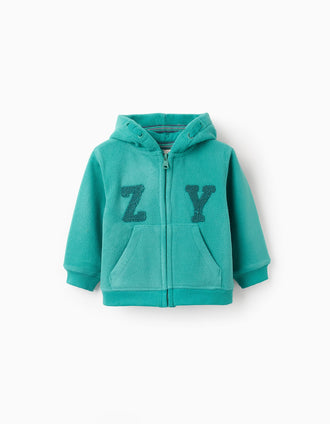 Veste Polaire avec Capuche pour Bébé Garçon 'ZY', Vert