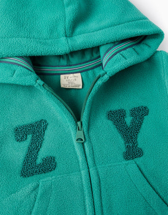 Veste Polaire avec Capuche pour Bébé Garçon 'ZY', Vert