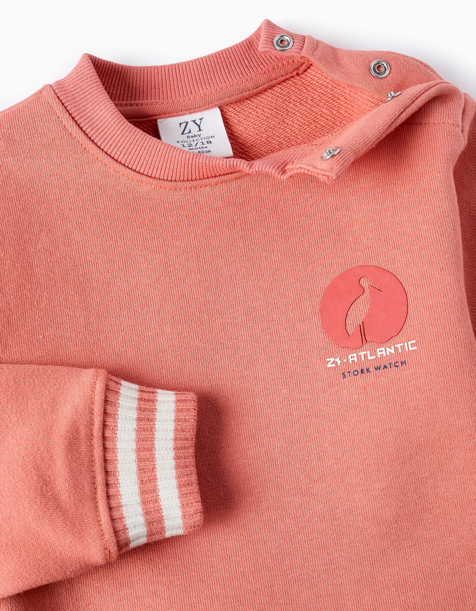 Cotton Sweatshirt for Baby Boys 'Stork', Orange