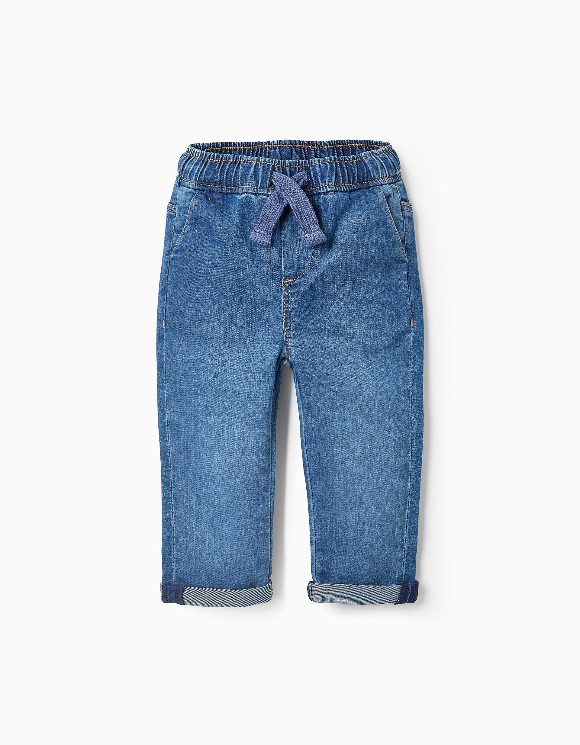 Sporty Denim Trousers for Baby Boys, Blue