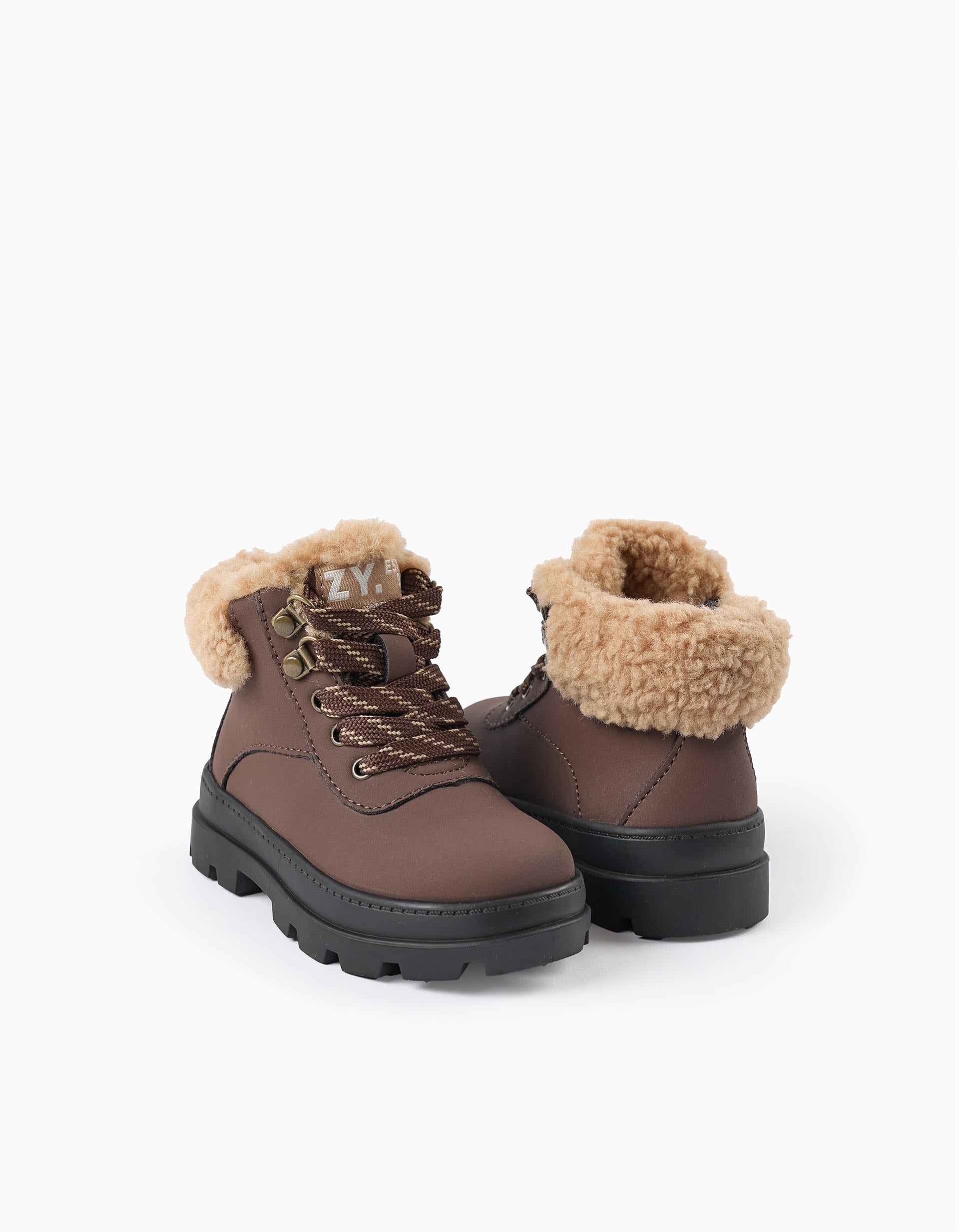 Sherpa Lined Boots for Baby Boys, Brown