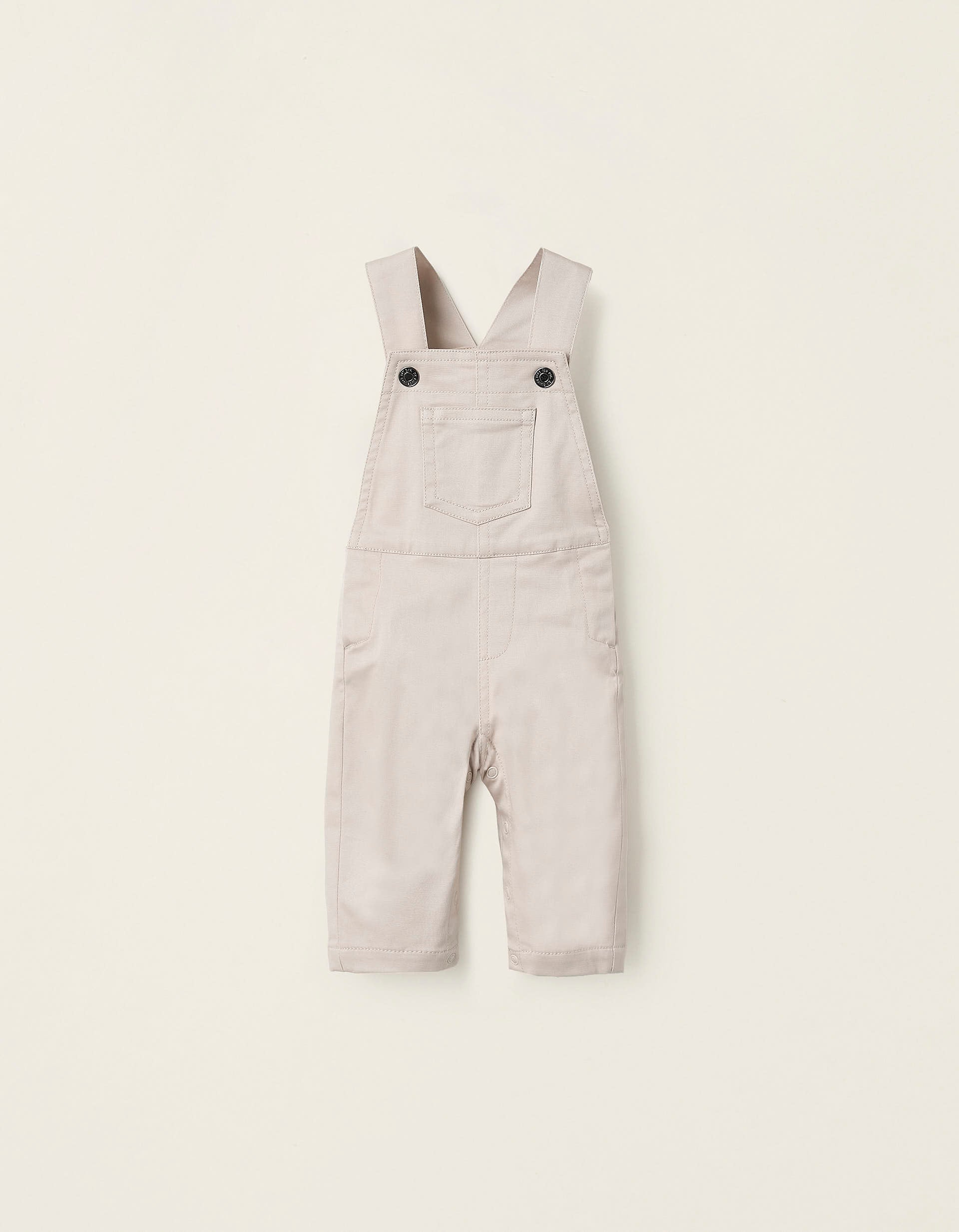 Twill Dungarees for Newborns, Beige