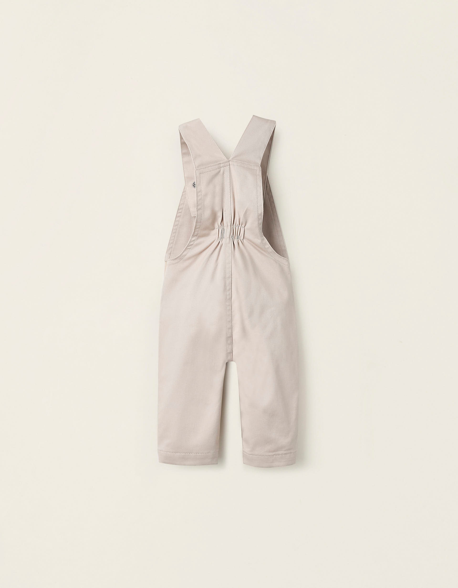 Twill Dungarees for Newborns, Beige