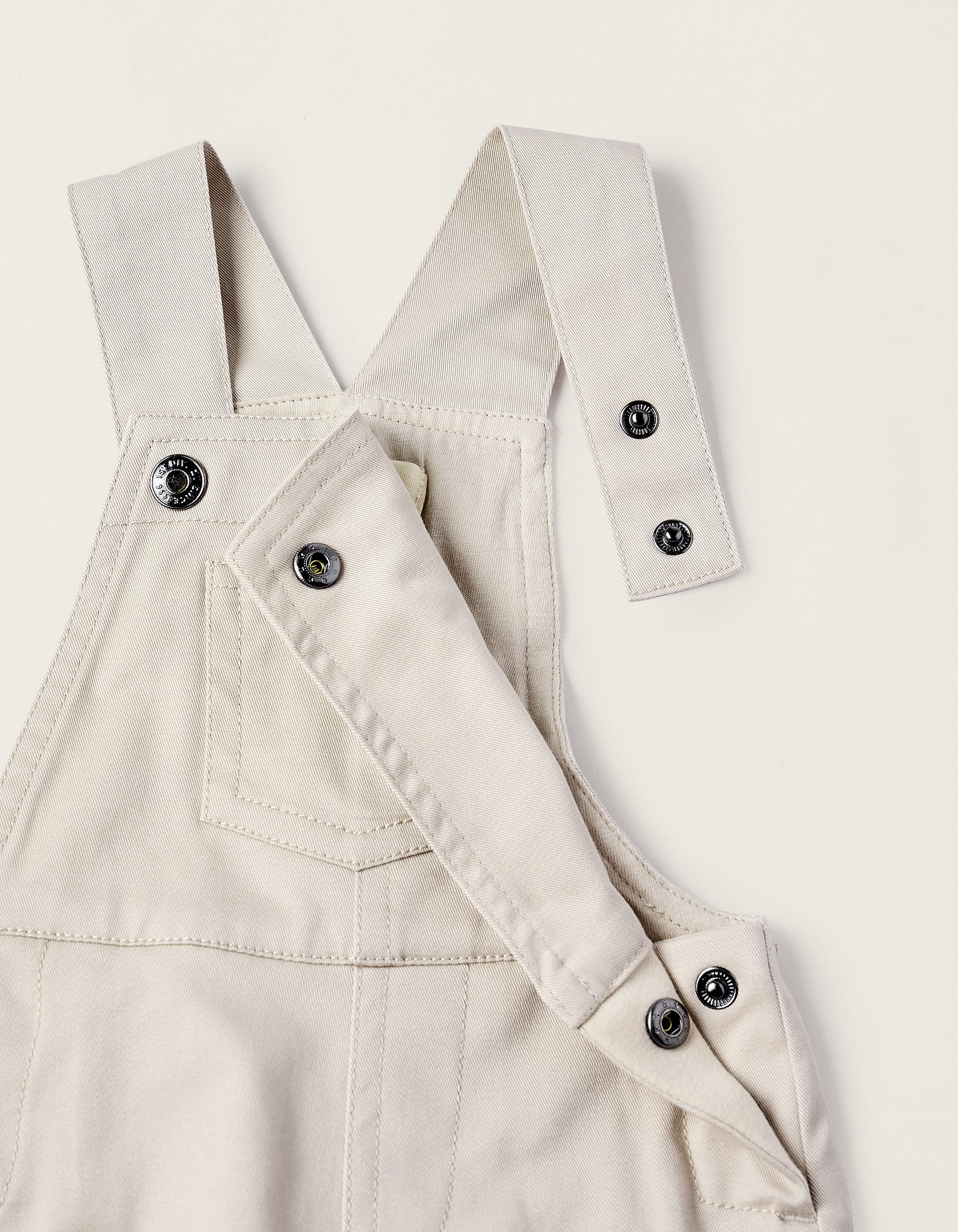 Twill Dungarees for Newborns, Beige