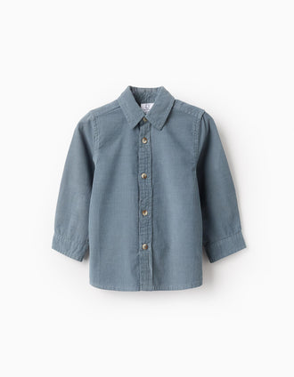 Camisa de Bombazine para Bebé Menino, Azul