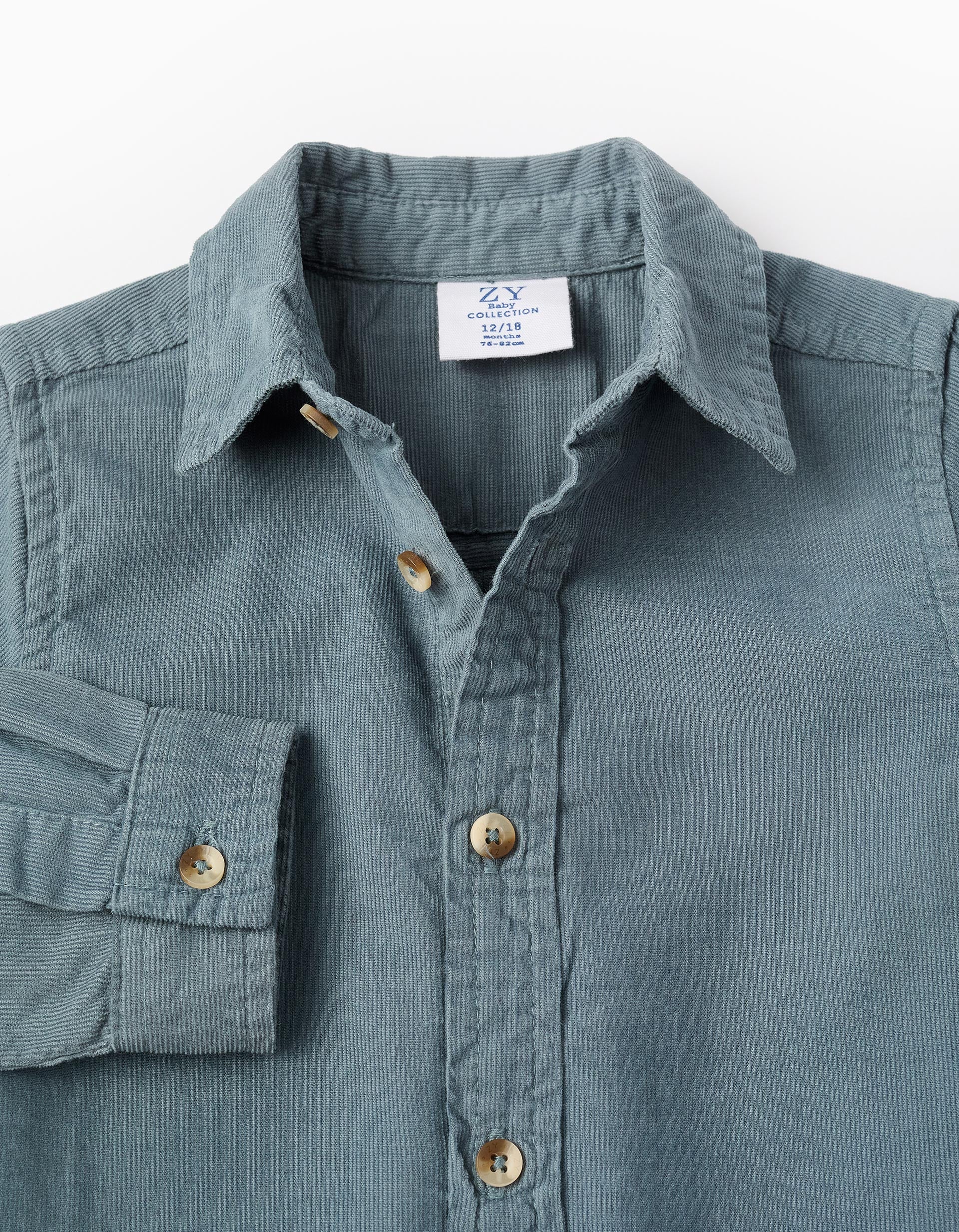 Corduroy Shirt for Baby Boys, Blue