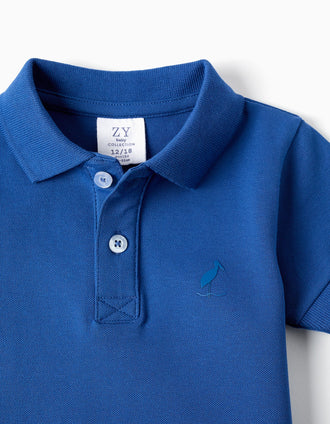Polo en Coton pour Bébé Garçon, Bleu