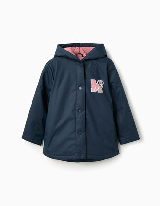 Parka de Goma para Niña 'Minnie', Azul Oscuro/Rosa