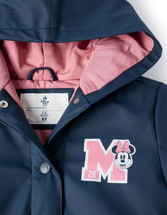 Parka de Goma para Niña 'Minnie', Azul Oscuro/Rosa