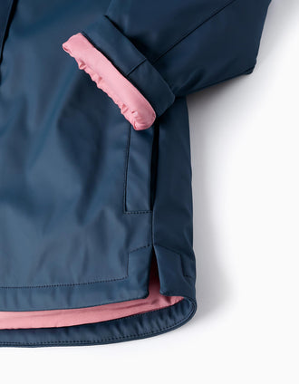 Parka de Borracha para Menina 'Minnie', Azul Escuro/Rosa