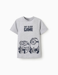 T-shirt en Coton pour Garçon 'MINIONS', Gris