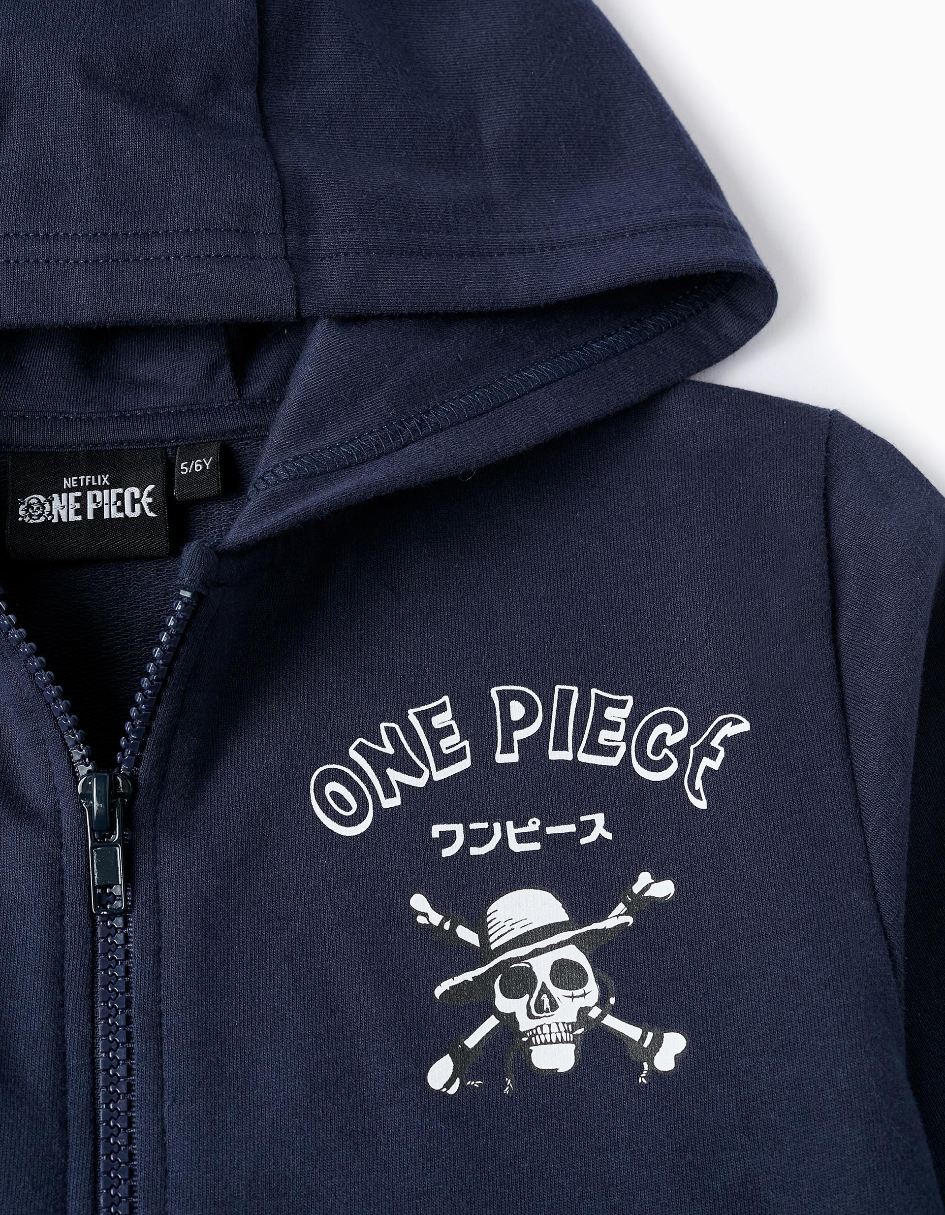 Casaco de Algodão com Capuz para Menino 'One Piece', Azul Escuro