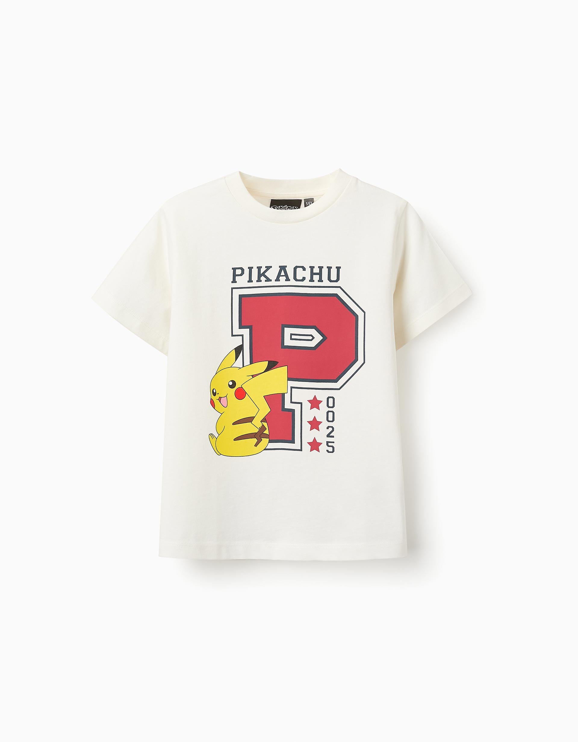 Cotton T-shirt for Boys 'Pikachu', White