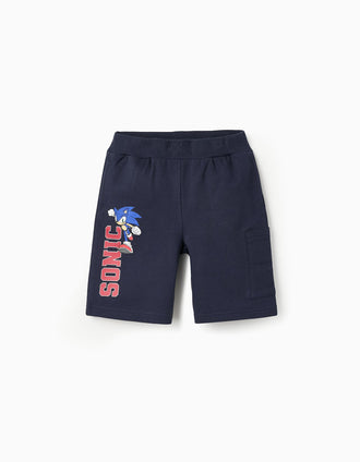 Shorts de Algodón para Niño 'Sonic', Azul Oscuro