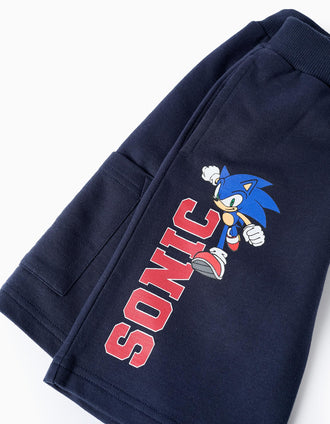 Shorts de Algodón para Niño 'Sonic', Azul Oscuro