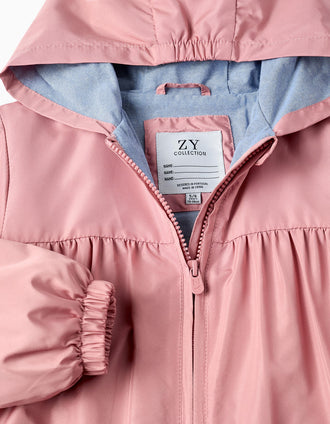 Chaqueta Cortavientos con Capucha para Niña, Rosa