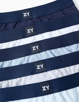 Pack 5 Slips Lisos para Niño, Azul/Gris/Blanco