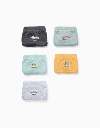 Pack 5 Slips pour Garçon 'Jours de la Semaine', Multicolore