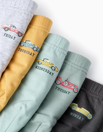 Pack 5 Slips pour Garçon 'Jours de la Semaine', Multicolore