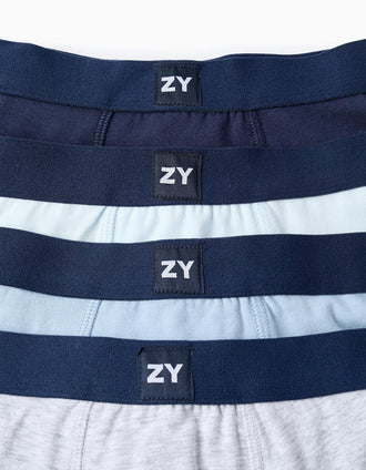 Pack 4 Boxers Unis pour Garçon, Bleu/Grise