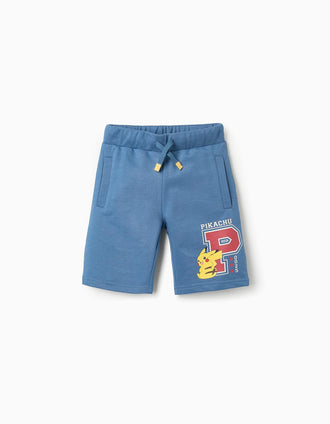 Pantalones Cortos de Algodón para Niño 'Pikachu', Azul