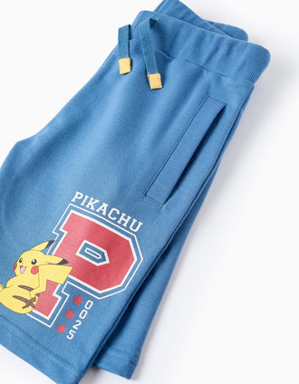 Pantalones Cortos de Algodón para Niño 'Pikachu', Azul