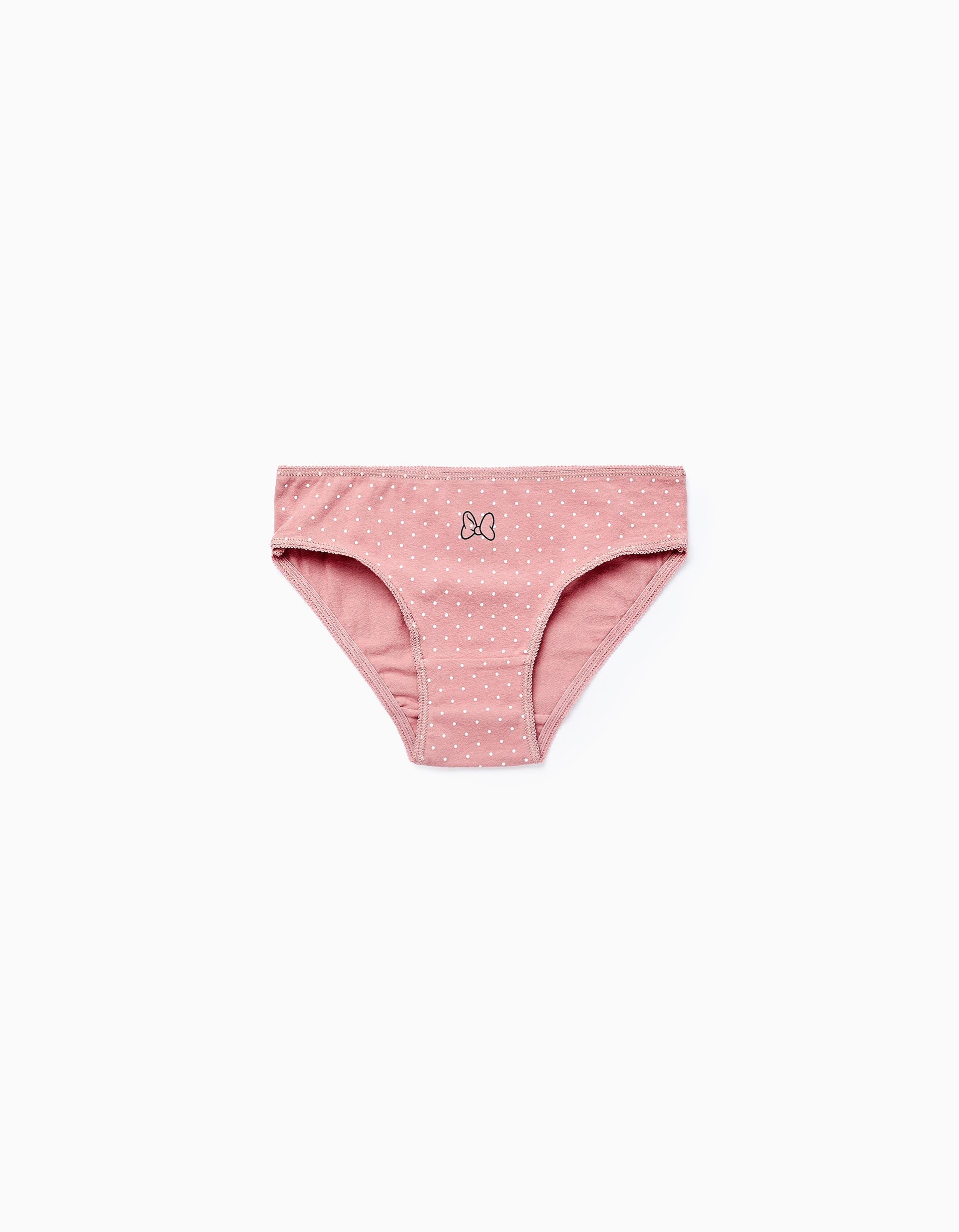 Pack of 5 Briefs for Girls 'Minnie', Pink/White