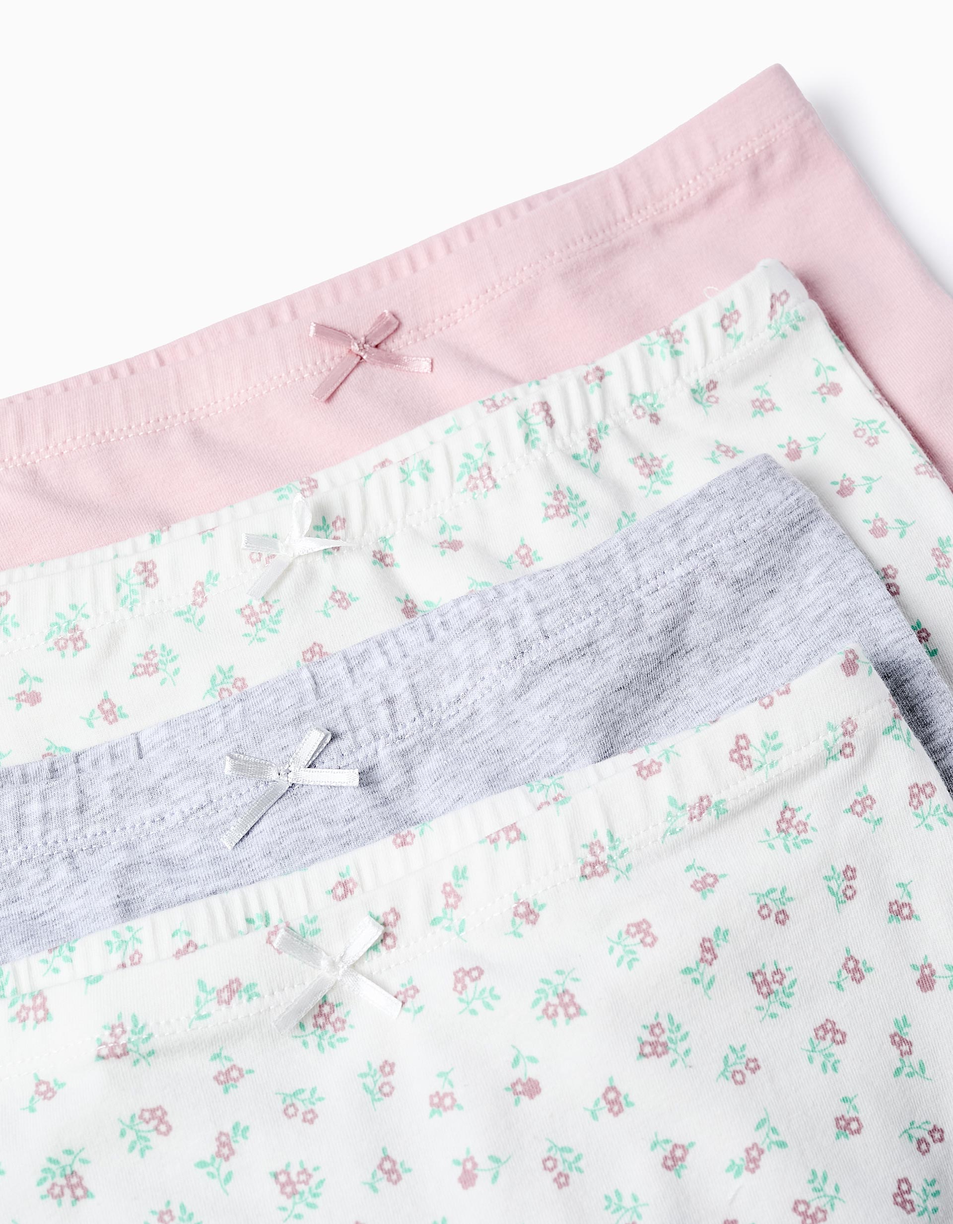 Pack 4 Boxer Shorts for Girls 'Flowers', multicolour.