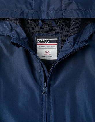 Veste Coupe-Vent avec Capuche pour Garçon, Bleu Foncé