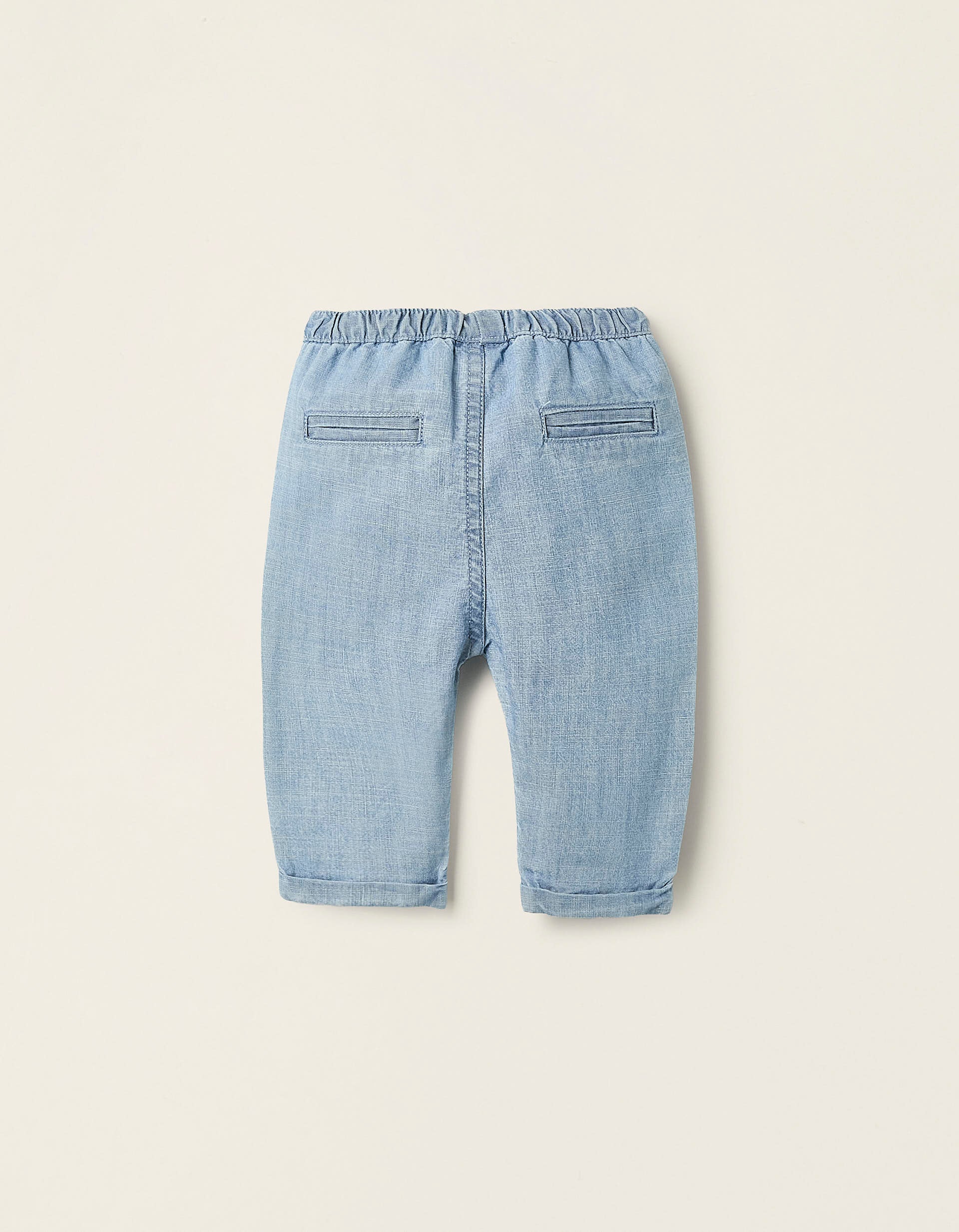 Cotton Denim Trousers for Newborns, Blue