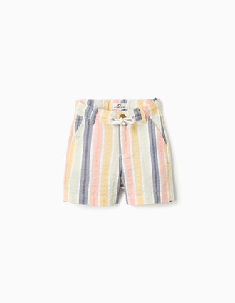 Short en Coton à Rayures pour Bébé Garçon 'B&S', Multicolore
