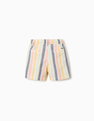 Pantalones Cortos de Algodón a Rayas para Bebé Niño 'B&S', Multicolor