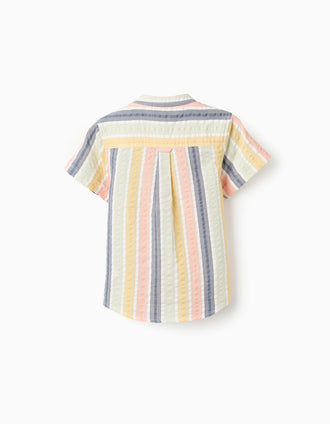 Chemise en Coton à Rayures pour Bébé Garçon 'B&S', Multicolore