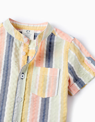 Chemise en Coton à Rayures pour Bébé Garçon 'B&S', Multicolore