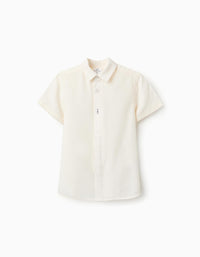 Shirt with Viscose, Cotton and Linen for Boys 'B&S', White