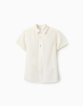 Chemise en Viscose, Coton et Lin pour Garçon 'B&S', Blanc