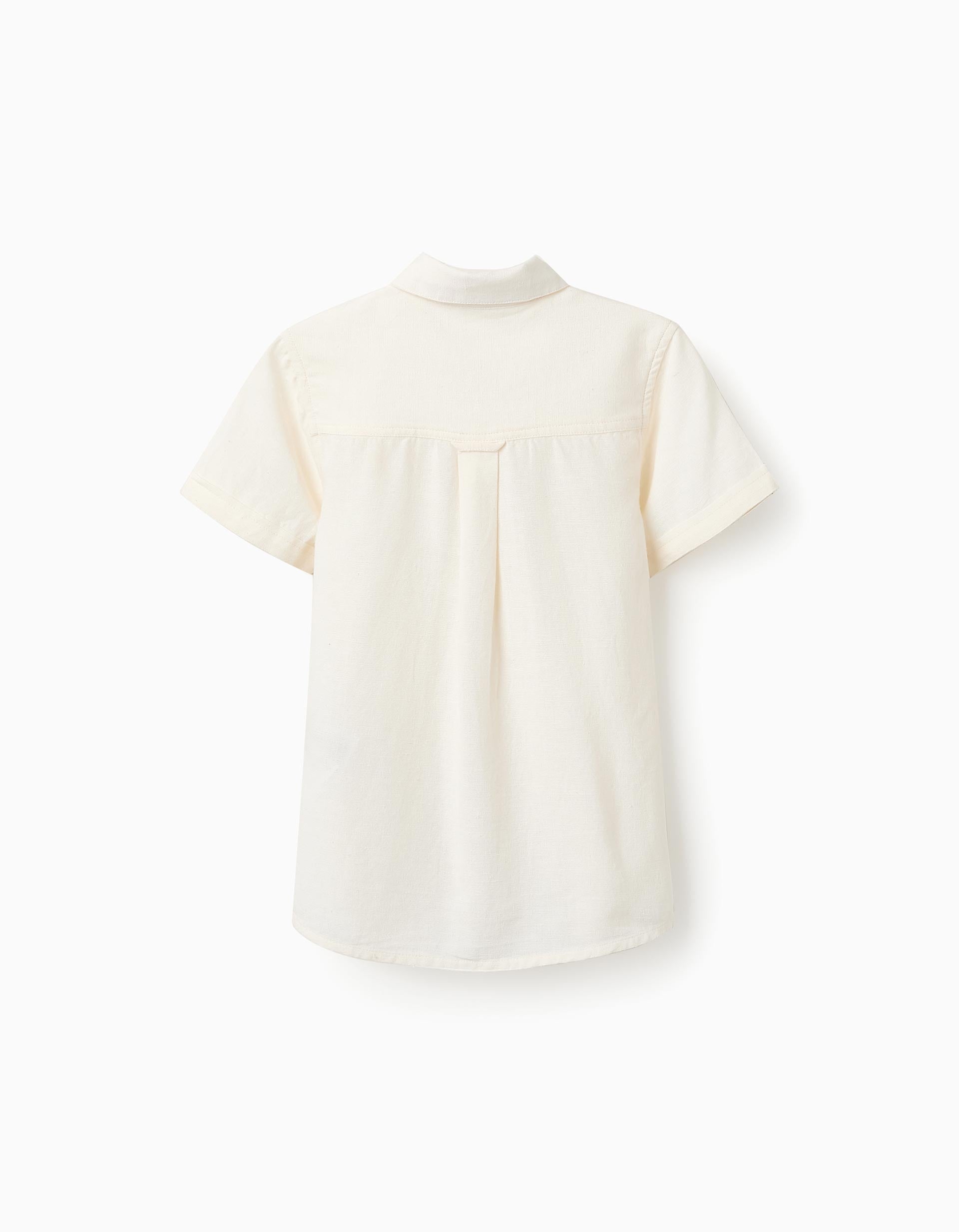 Shirt with Viscose, Cotton and Linen for Boys 'B&S', White