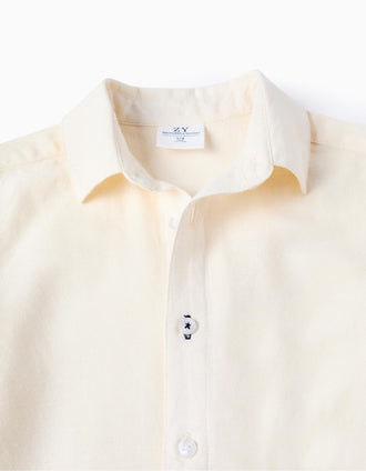 Chemise en Viscose, Coton et Lin pour Garçon 'B&S', Blanc